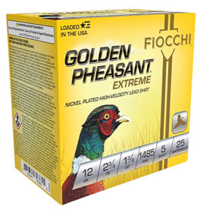 Fiocchi 12GPX5 Golden Pheasant Extrema 12 Gauge 2.75" 1 3/8 oz 5 Shot 25 Per Box/ 10 Case