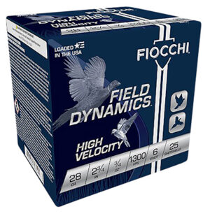 Fiocchi 28HV6 Field Dynamics High Velocity 28 Gauge 2.75" 3/4 oz 6 Shot 25 Per Box/ 10 Case