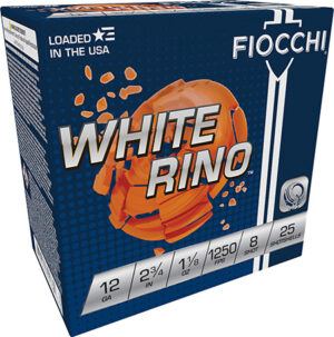 Fiocchi 12WRNO8 Exacta Target White Rino Target 12 Gauge 2.75" 1 1/8 oz 8 Shot 25 Per Box/ 10 Case