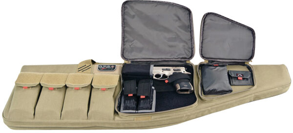 GPS Bags GPST42ART Tactical AR Case 42" Tan 1000D Nylon with Mag & Storage Pockets, Lockable Zippers, External Handgun Pocket & Visual ID Storage System