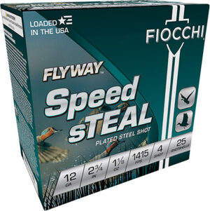 Fiocchi 12FST4 Flyway Speed Steel 12 Gauge 2.75" 1 1/8 oz 4 Shot 25 Per Box/ 10 Case