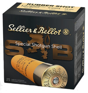Sellier & Bellot SB12RSA Shotgun  12 Gauge 2.75" 2 11/16 oz 15 Rubber Pellets Shot 25 Per Box/ 10 Case