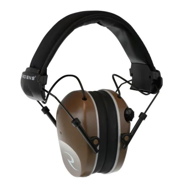 Radians Dual Microphone Electronic Earmuff 3.5mm Stereo Jack 23dB Black Tan