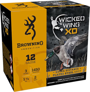 Browning Ammo B193411232 Wicked Wing XD  12 Gauge 3" 1 1/4 oz 2 Shot 25 Per Box/ 10 Case