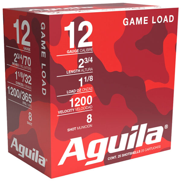 Aguila 1CHB1218 Birdshot Standard Velocity 12 Gauge 2.75" 1 1/8 oz 8 Shot 25 Per Box/ 10 Case