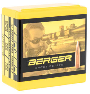 Berger Bullets 24428 Target Match Grade 6mm .243 105 gr Boat Tail 100 Per Box