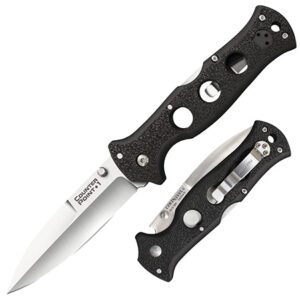 Cold Steel CS10AB Counter Point I 4" Folding Spear Point Plain Satin AUS-10A SS Blade/ Black Griv-Ex Handle Includes Pocket Clip