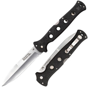 Cold Steel CS10AA Counter Point XL 6" Folding Spear Point Plain Satin AUS-10A SS Blade/Black Griv-Ex Handle Includes Pocket Clip