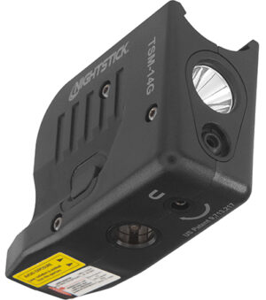 Nightstick TSM14G TSM-14G Sub-Compact Weapon Light Black Polymer, Compatible w/Glock 43X MOS/48 MOS Handgun, 150 Lumens White LED Bulb/Green Laser, 104 Meters Beam