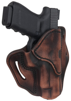 1791 Gunleather ORBH23VTGR BH2.3 Optic Ready OWB Size 2.3 Vintage Leather Belt Slide Compatible w/Glock 17/20/21/22/31/34/35/40/41/ Ruger 95/American Right Hand