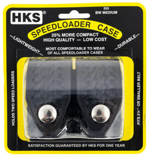 HKS 203MBB SpeedLoader Case  Double Medium Black Hytrel Belt Loop Belts 2.25" Wide
