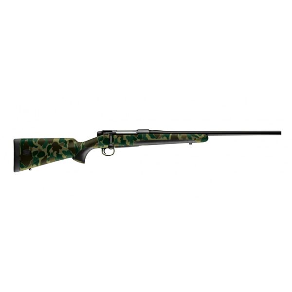 Mauser M18OS65CT M18  6.5 Creedmoor 5+1 22" Black Threaded Barrel Black Steel Old School Camo Fixed with Storage Compartment Stock Right Hand