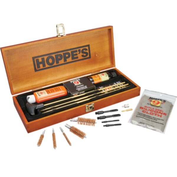 Hoppe's BUOX Deluxe Cleaning Kit Rifle/Shotgun/Pistol Wood Box