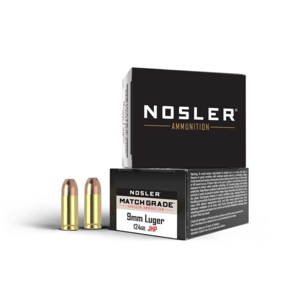 Nosler 51286 Assured Stopping Power Handgun 9mm Luger 124 gr Jacket Hollow Point 20 Per Box/ 20 Case