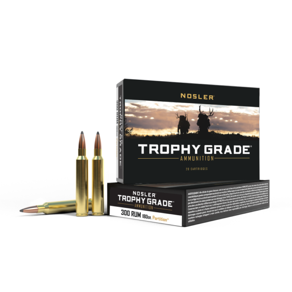 Nosler Trophy Grade Rifle Ammunition .300 RUM 180 gr PT 3200 fps - 20/box