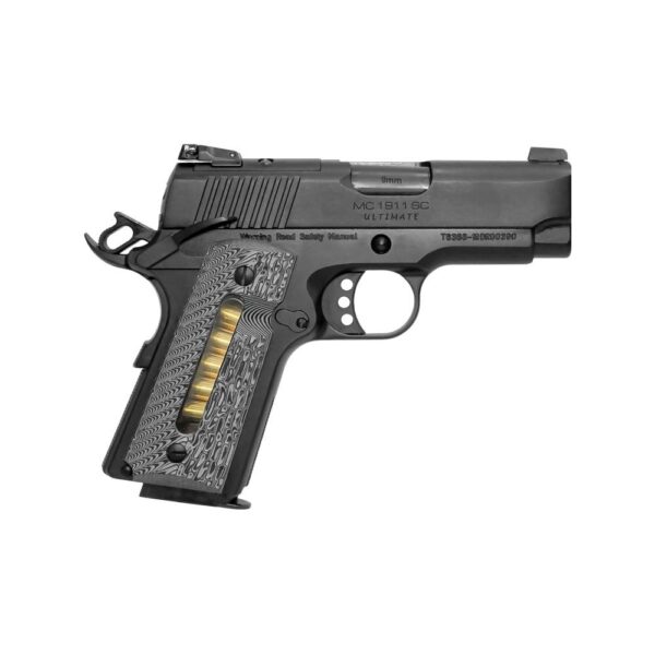 EAA GIRSAN 390036 MC1911 SC Ultimate Compact Frame 9mm Luger 7+1, 3.40" Black Steel Barrel, Optic Ready/Serrated Steel Slide & Frame w/Beavertail, G10 w/Window Grip, Ambidextrous