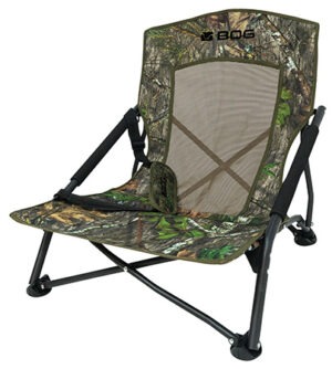 Bog-Pod 1134444 Snood  Low-Profile Chair, 4 Legs, Mossy Oak Camo, Steel Frame, Carry Strap