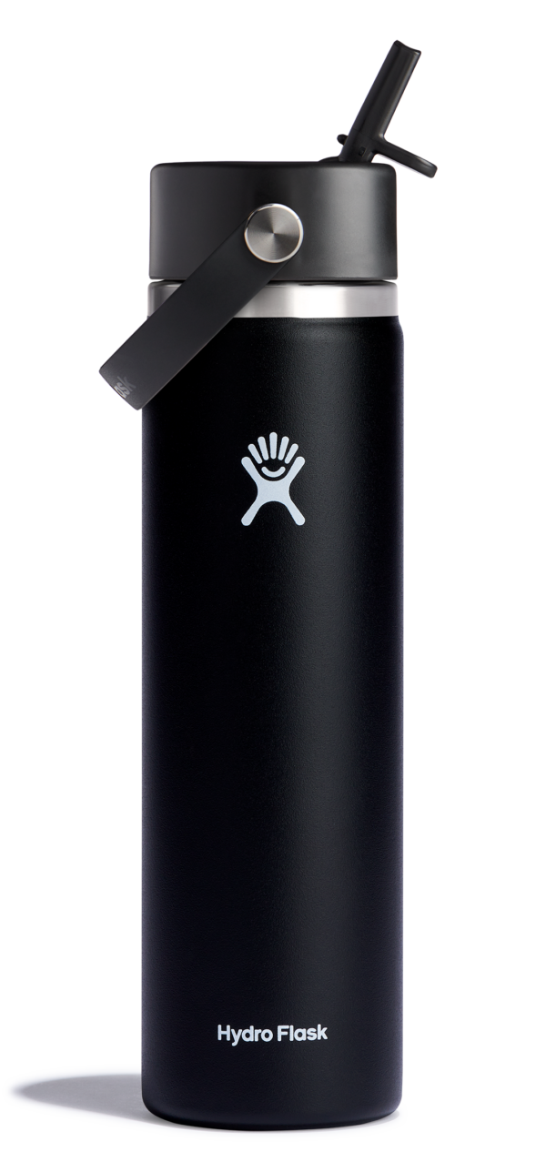 Wide Mouth Insulated Water Bottle w/ Flex Straw Cap