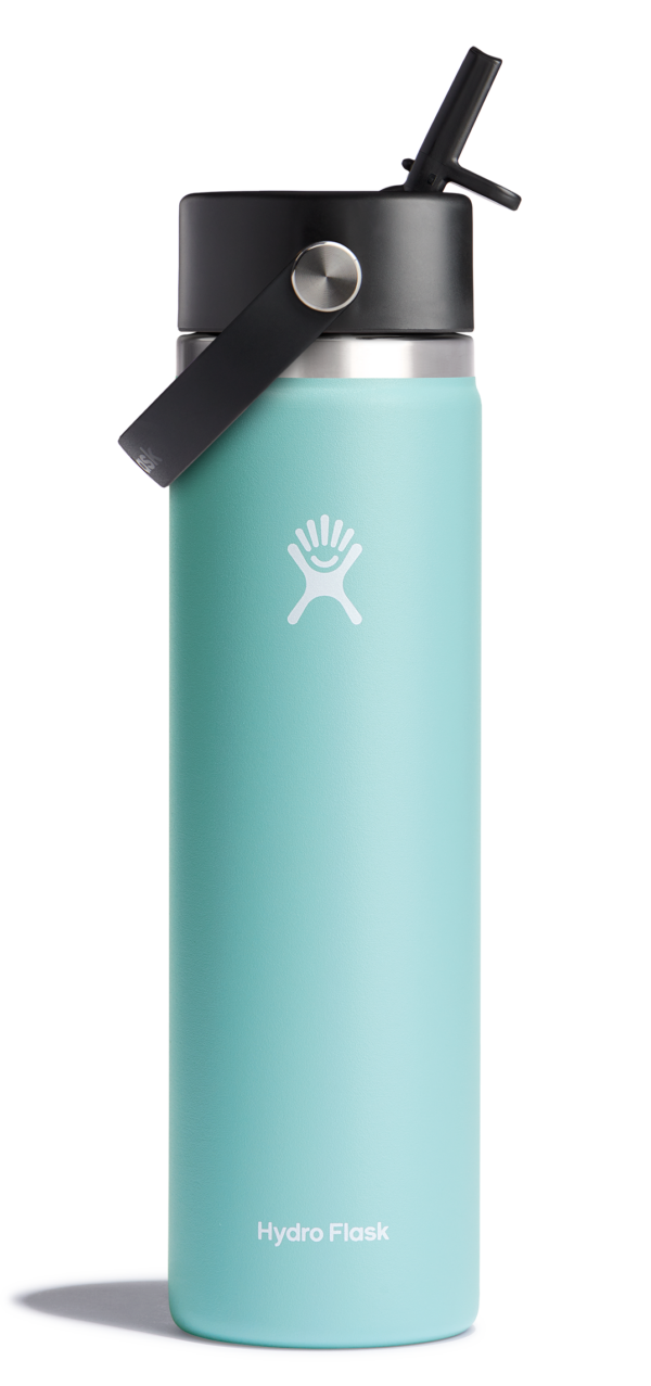 Wide Mouth Insulated Water Bottle w/ Flex Straw Cap
