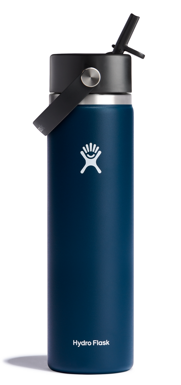 Wide Mouth Insulated Water Bottle w/ Flex Straw Cap