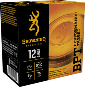 Browning Ammo B193621227 BPT Performance Target Heavy 12Gauge 2.75" 1 1/8oz 7.5Shot 25 Per Box/10 Case