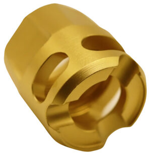 True Precision Inc TPYMICROG Micro Compensator Y-Type Gold 416R Stainless Steel 1/2x28 Threads 9mm
