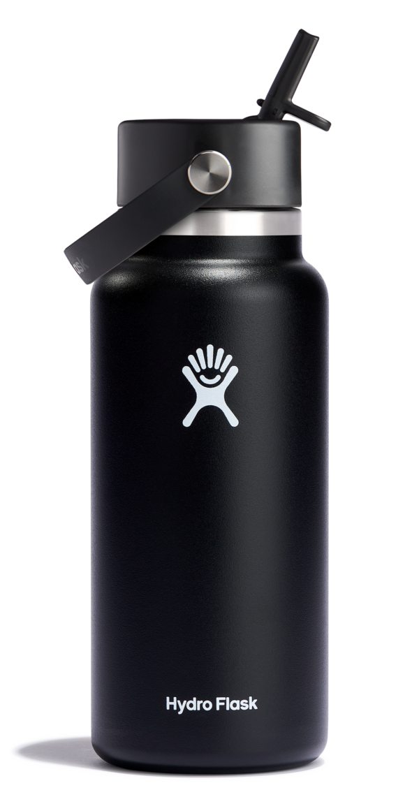 Wide Mouth Insulated Water Bottle w/ Flex Straw Cap
