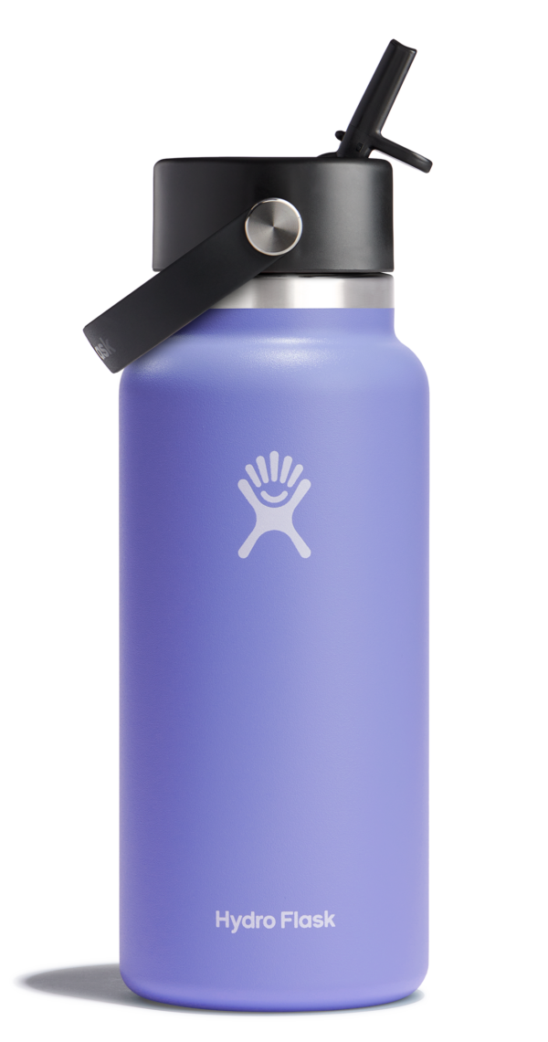 Wide Mouth Insulated Water Bottle w/ Flex Straw Cap