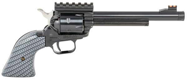 Heritage Mfg RR22B6TH Rough Rider Tactical Cowboy 22 LR 6 Shot 6.50" Black Steel/Threaded Barrel, Black Cylinder, Steel Frame w/Picatinny Rail, Carbon Fiber Grips