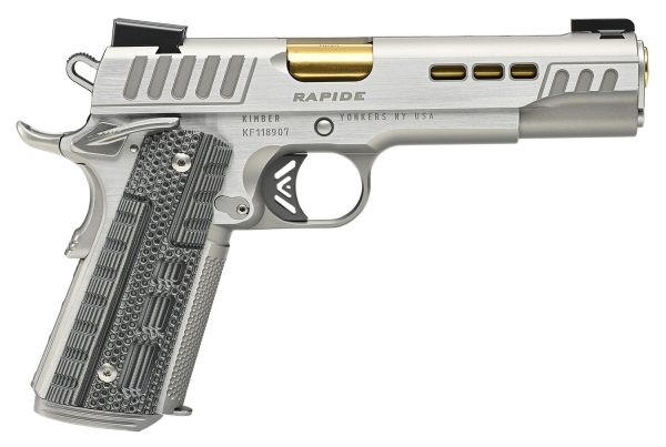 Kimber Mfg.,inc 3000424  Rapide Dawn 10mm 8+1 5" Silver/KimPro II w/ Brush Polished Flats Stainless Steel Slide G10 Grip