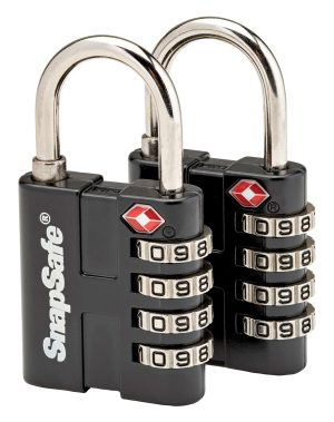 SnapSafe 76020 TSA Lock Resettable Open With Combination Metal 2 Per Pkg
