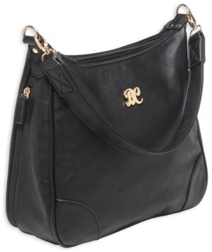 BULLDOG CONCEALED CARRY PURSE - HOBO STYLE BLACK W/BLACK TRIM