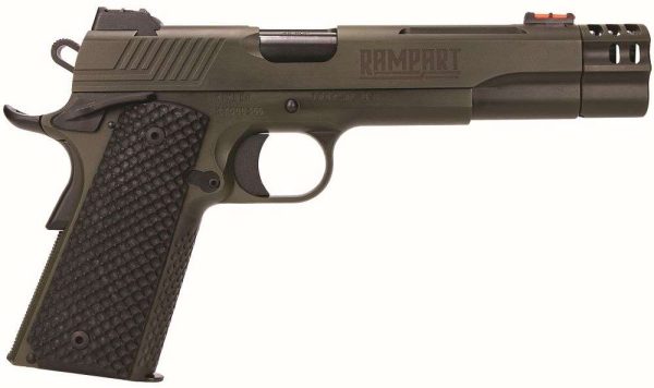 KIMBER RAMPART 1911 38SUPER 5" W/ COMP OD GREEN BLK G10 GRIPS 1-8RD MAG