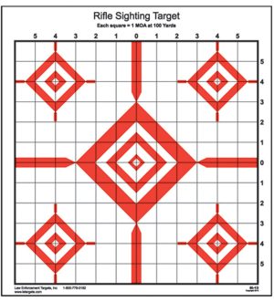 Action Target SI13100 Sighting Advanced Rifle Diamond Paper 100 yds Rifle 14" x 15" Red/White 100 Per Box