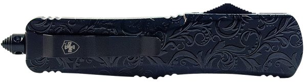 Templar Knife LMDG131 Maiden Gloss Gen II Large 3.50" OTF Dagger Plain Black Oxide Stonewashed 440C SS Blade/ 5.25" Black Gloss Aluminum Handle Features Glass Breaker Includes Pocket Clip/Sheath