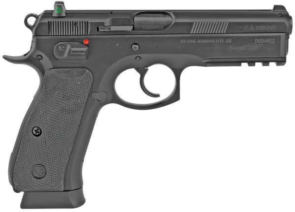 CZ-USA 01152 CZ 75 SP-01 *CA Compliant 9mm Luger 10+1 4.60" Black Steel Barrel, Serrated Steel Slide Black Polycoat Steel Frame w/Beavertail & Picatinny Rail, Black Rubber Grip