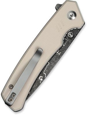 CIVIVI KNIFE MERIT 3.28" IVORY - G10/DAMASCUS LINER LOCK