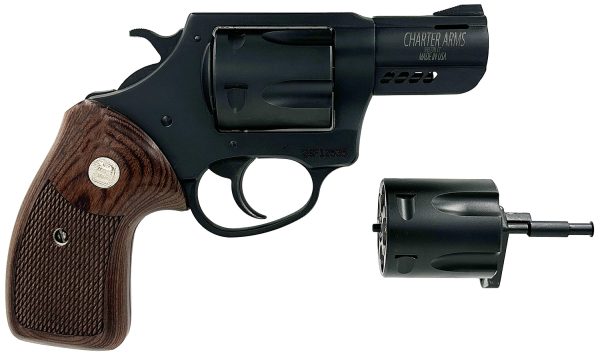 Charter Arms 13920 Mag Pug & Pitbull  38 Special 357 Mag 9mm 5 Shot 2.2" Black Passivate Classic Walnut Wood Grip