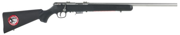 Savage Arms 96703 93R17 FVSS 17 HMR Caliber with 5+1 Capacity, 21" Heavy Barrel, Matte Stainless Metal Finish, Matte Black Synthetic Stock & AccuTrigger Right Hand (Full Size)
