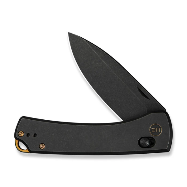 WEKNIFE Nightblade Crossbar Lock Knife Black Titanium Handle (2.98"" Black Stonewashed CPM 20CV Blade) WE22046-1
