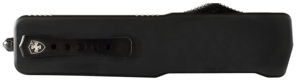 Templar Knife SABR321 Premium Lightweight Small 3" OTF Drop Point Plain Black Oxide Stonewashed Powdered D2 Steel Blade/4.50" Black Rubber/Aluminum Handle