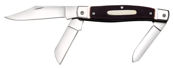 Cold Steel CSFLSTKMN Stockman  2"/2.30"/3.50" Folding Clip/Sheepsfoot/Spey Plain 8Cr13MoV SS Blade/Rough Black w/Polished Bolsters Bone Handle