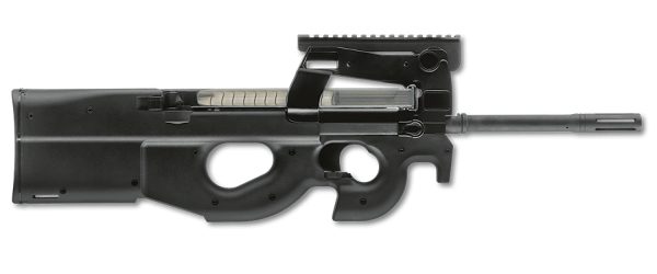 FN 3848950440 PS90  5.7x28mm 10+1 16" Black Ported Barrel, Black w/Picatinny Rail Aluminum Receiver, Matte Black Synthetic Bullpup w/Thumbhole Stock, Ambidextrous
