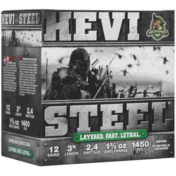 HEVI-Shot HEVI-Steel Shotshells 12ga 3" 1-3/8oz 1450 fps #2&#4 25/ct