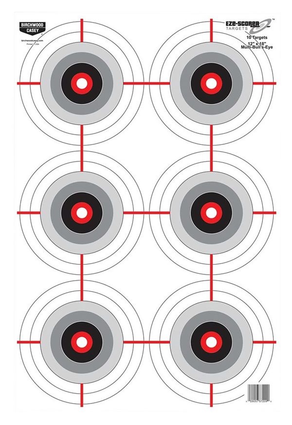 Birchwood Casey 37063 EZE-Scorer  Bullseye Paper 12" x 18" Black/White Pkg of 100