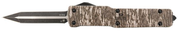 Templar Knife MAMOB121 Mossy Oak Lightweight Slim 3.16" OTF Dagger Plain Black Oxide Stonewashed Powder Coated D2 Steel Blade/ 4.93" Mossy Oak Bottomland Aged Aluminum Handle