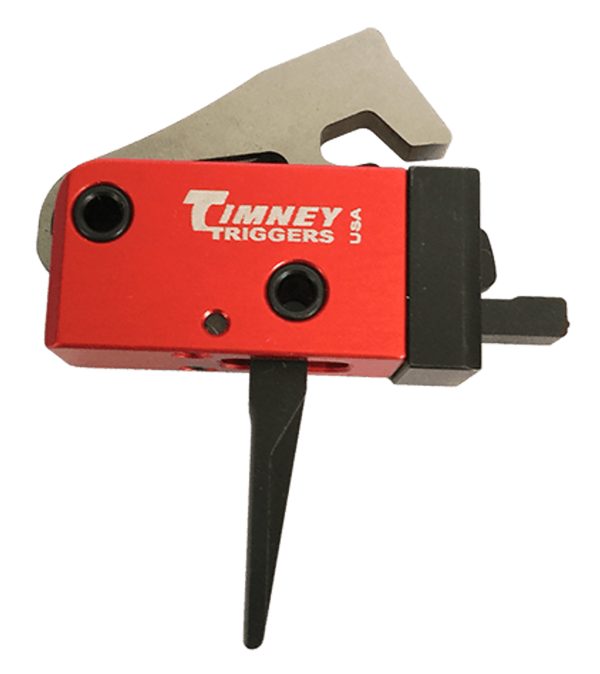 Timney Triggers 682ST PCC Trigger  Two-Stage Straight Trigger with 2 lbs Draw Weight & Black/Red Finish for AR-Platform