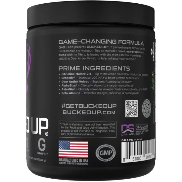 Bucked Up Pre-Workout Grape Gainz 30 Serving Tub - Image 3