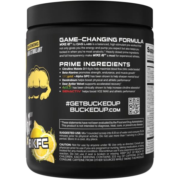 Bucked Up Woke AF Pre-Workout BKFC 30 Serving Tub - Image 3