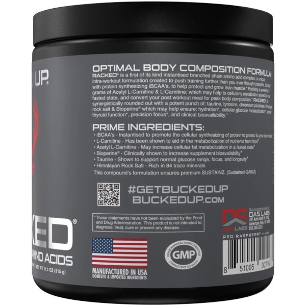 Bucked Up Racked BCAA Blood Raz 30 Serving Tub - Image 2